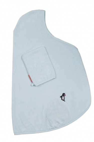 bath towel with washcloth Oceaan110 cm light blue