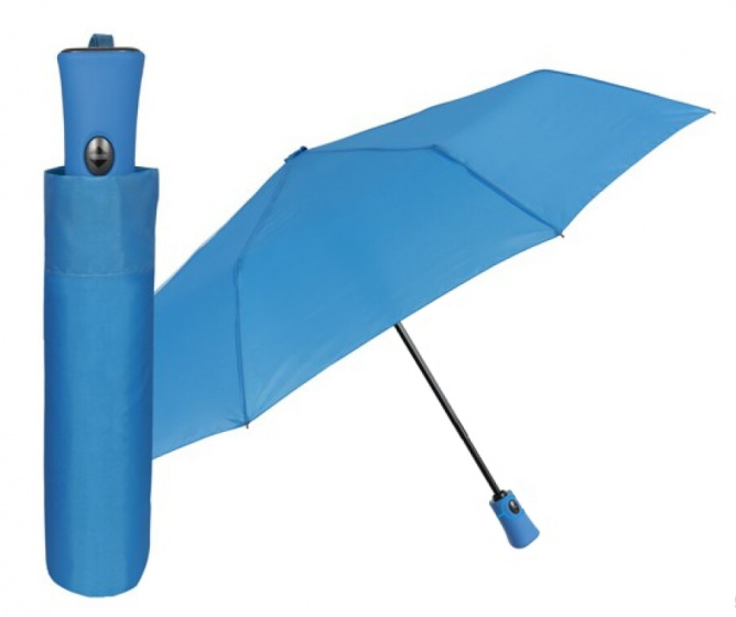 mini umbrella automatic 100 cm microfibre light blue