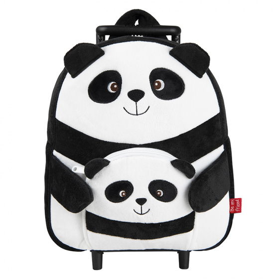 Perletti trolley backpack paul panda 10 liter zwart/wit
