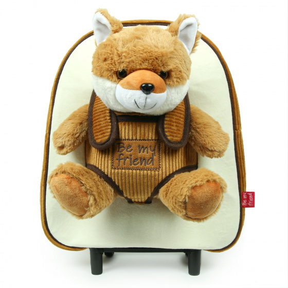 Perletti trolley rugzak vos 10 liter 32 cm polyester bruin