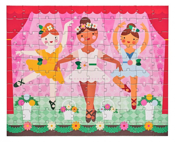 Petit Collage puzzel tweezijdig ballerina 100 stukjes