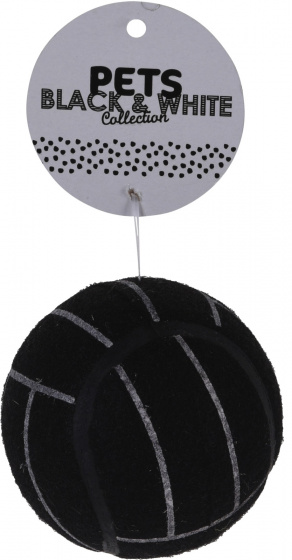 Pets Collection tenisová loptička Black & White 7,5 cm filc čierna