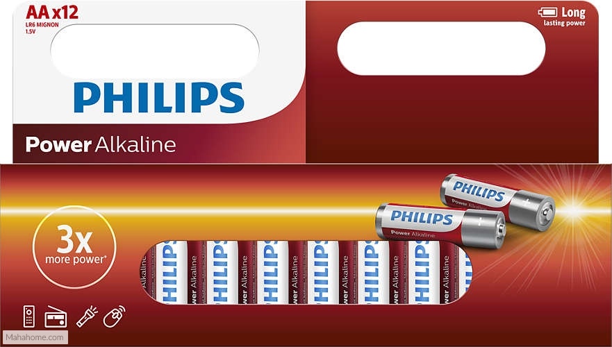 Philips batterijen AA/LR6 Powerlife 12 stuks Philips batterijen AA/LR6 Powerlife 12 stuks