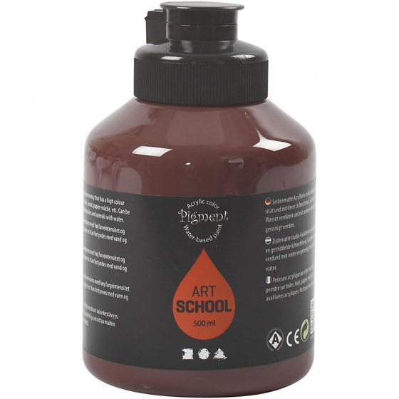 Pigment acrylverf donkerbruin 500 ml
