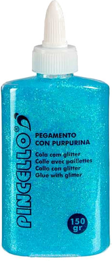 Pincello glitterlijm junior 150 ml lichtblauw