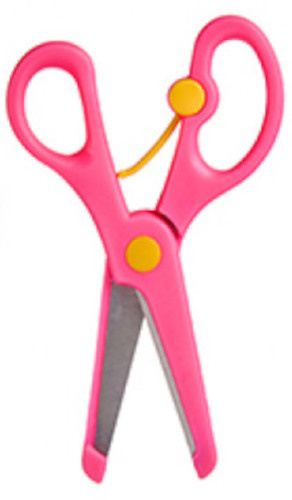 Pincello kinderschaar junior 19,5 x 7,5 cm staal roze/geel