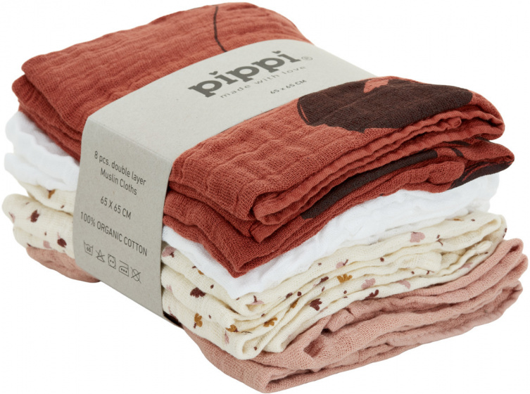Pippi luiers Redwood wasbaar 65 x 65 cm katoen 8 stuks Pippi luiers Redwood wasbaar 65 x 65 cm katoen 8 stuks