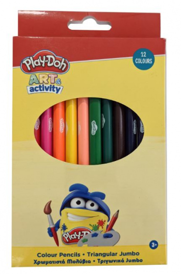 Play-Doh farebné ceruzky Art & Activity jumbo wood 12 ks