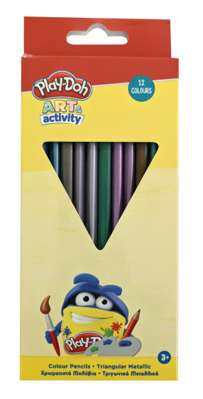 Play-Doh farebné ceruzky Art & Activity wood metallic 12 ks