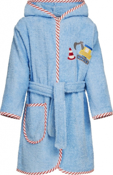 bathrobe Bouw boys cotton light blue size 98/104