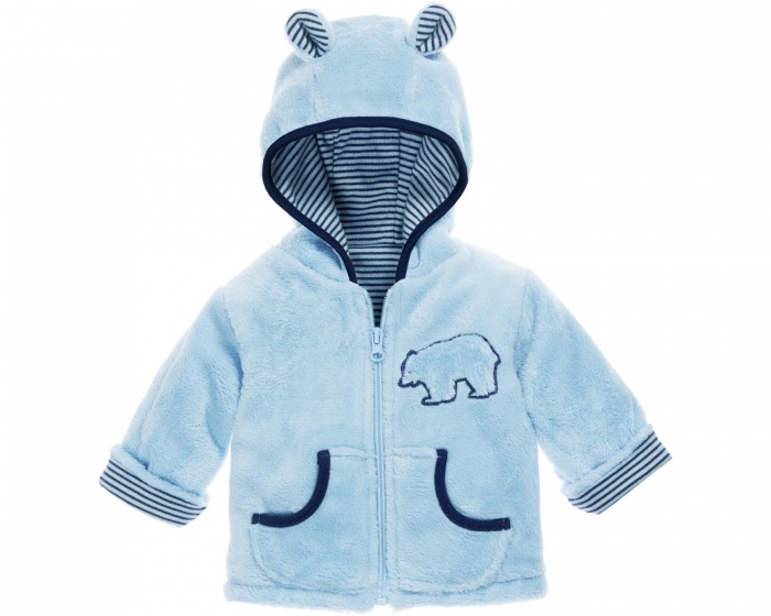 fleece jacket with hood junior light blue size 56