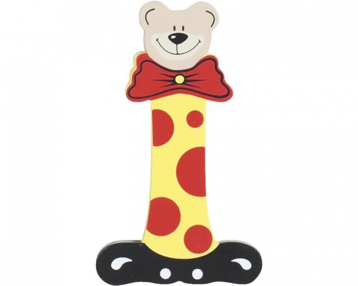 letter I bear wood 10 cm