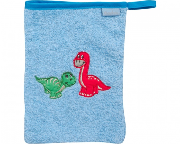 washcloth Dino 20 cm light blue