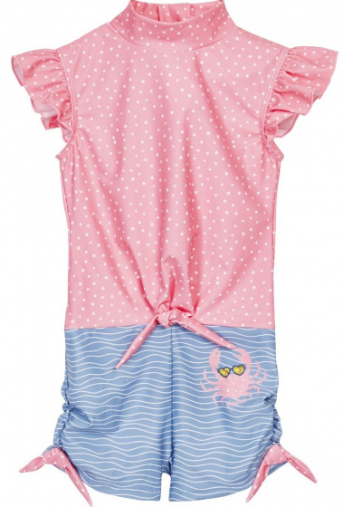 Playshoes zwempak Krab meisjes polyester blauw/roze maat 110/116 Playshoes zwempak Krab meisjes polyester blauw/roze maat 110/116