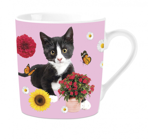 Plenty Gifts hrnček Black & White mačka 240 ml porcelánový biely