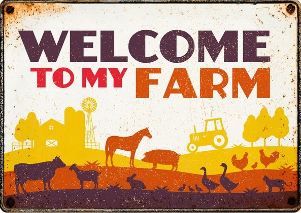 Plenty Gifts nástenná tabuľa Welcome to my Farm 14,8 x 21 cm oceľ