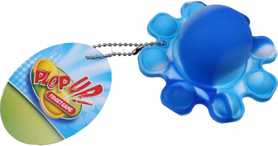 fidget game Octopus marble 9,2 cm blue/light blue/white