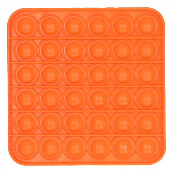 Plop Up! fidgetspel pop it junior vierkant 12,5 cm oranje