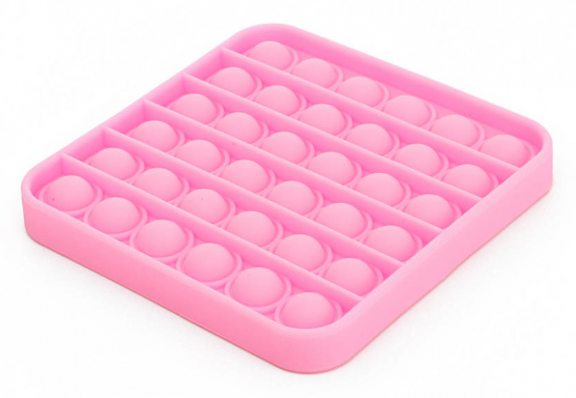 Plop Up! fidgetspel pop it junior vierkant 12,5 cm roze