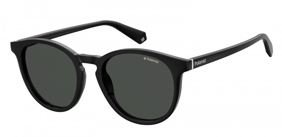Polaroid slnečné okuliare 6098/S807/M9 unisex okrúhle čierne/sivé