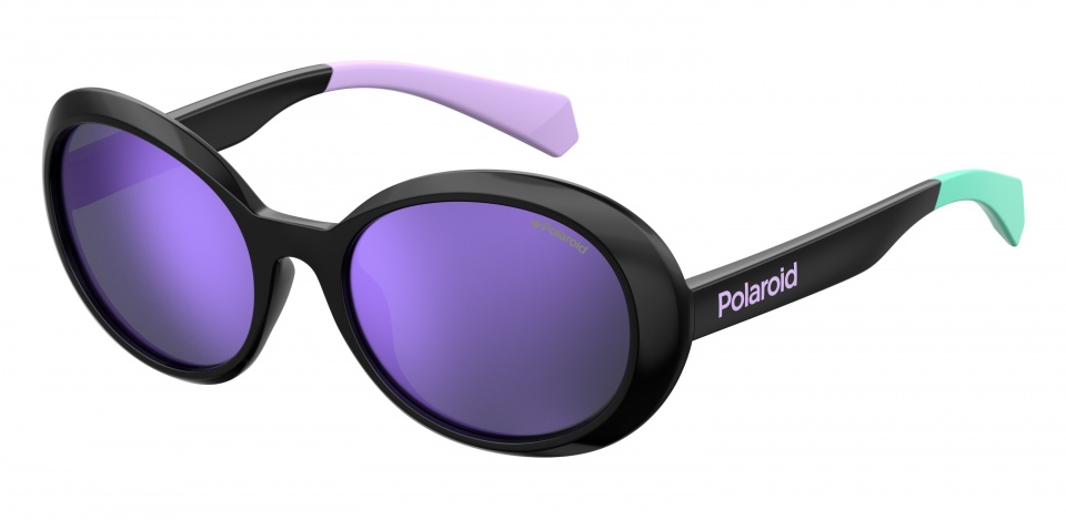 Polaroid slnečné okuliare 8033/S807/MF dámske čierne s fialovým zorníkom