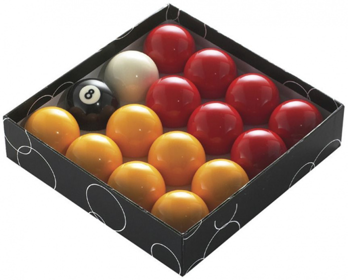 pool balls 47,5 mm resin red/yellow 17-piece