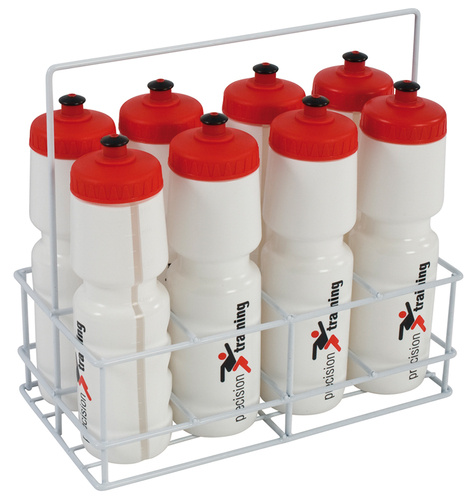 water bottle crate with 8 water bottles 32 x 18 cm white