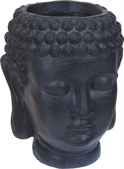 Pro Garden kvetináč Budha hlava 34 x 35 x 44 cm čierna