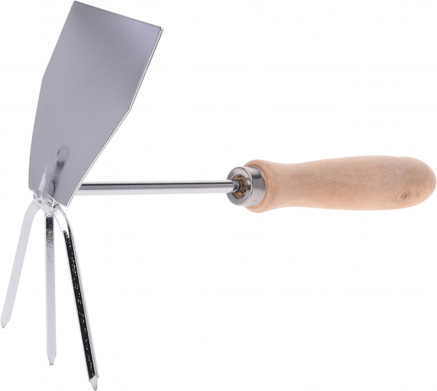 Pre Garden dvojitá motyka oceľ/drevo strieborná/hnedá