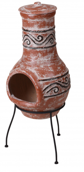 Pro Garden atmosférický krb 36 x 35 x 88 cm hlina/oceľ terakota 2-diel.