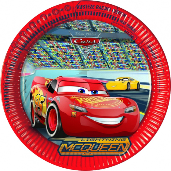 Procos borden cars junior 23 cm karton rood 8 stuks