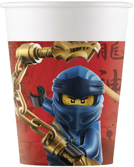 Procos party hrnčeky Lego Ninjago 200 ml kartón červený 8 kusov