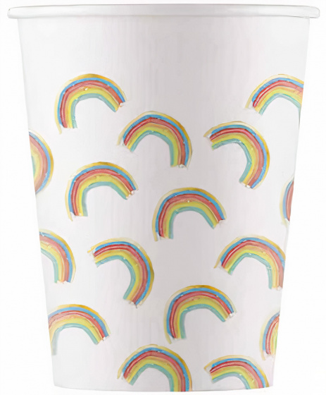Procos párty poháre Rainbow Party 200 ml kartón biely 8 ks