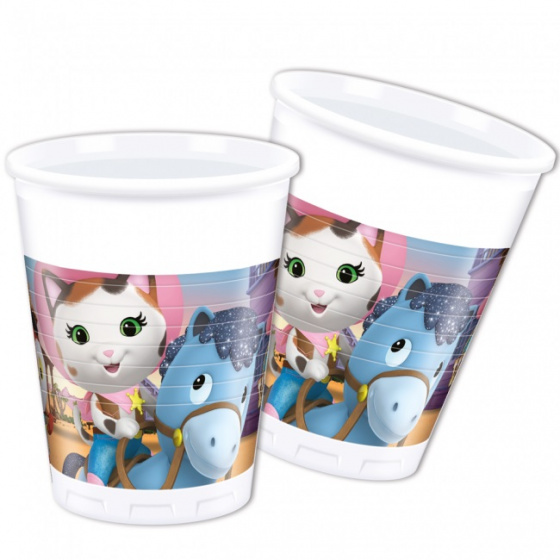 Procos párty šálky Sheriff Calie 200 ml biele 8 kusov