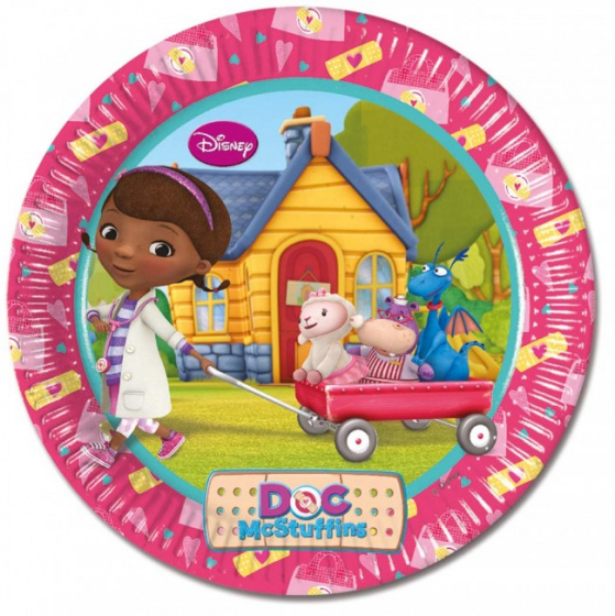Procos párty nápisy Doc McStuffins 23 cm kartón ružový 8 ks
