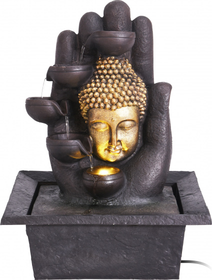 Pro Garden fontána Budha 30 x 40 cm polyresin čierna/zlatá