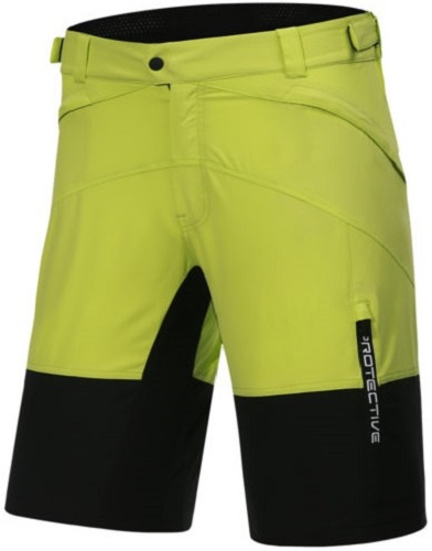 Protective cyklistické šortky P-bounce pánske polyester limetková/čierna veľkosť M