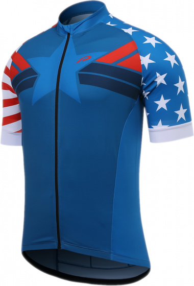 Protective cyklistický dres P-Meteor pánsky polyester modro/bielo/červený veľkosť M