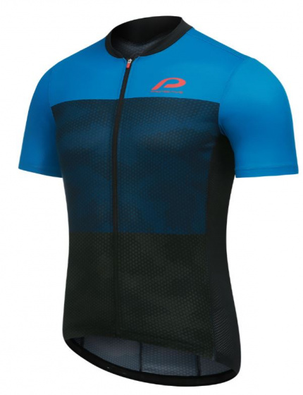 Protective cyklistický dres P-Transform pánsky polyester čierno/modrý mt M