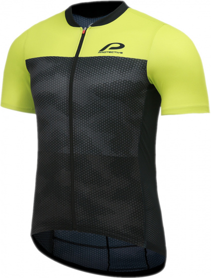 Protective cyklistický dres P-Transform pánsky polyester black/lime mt M
