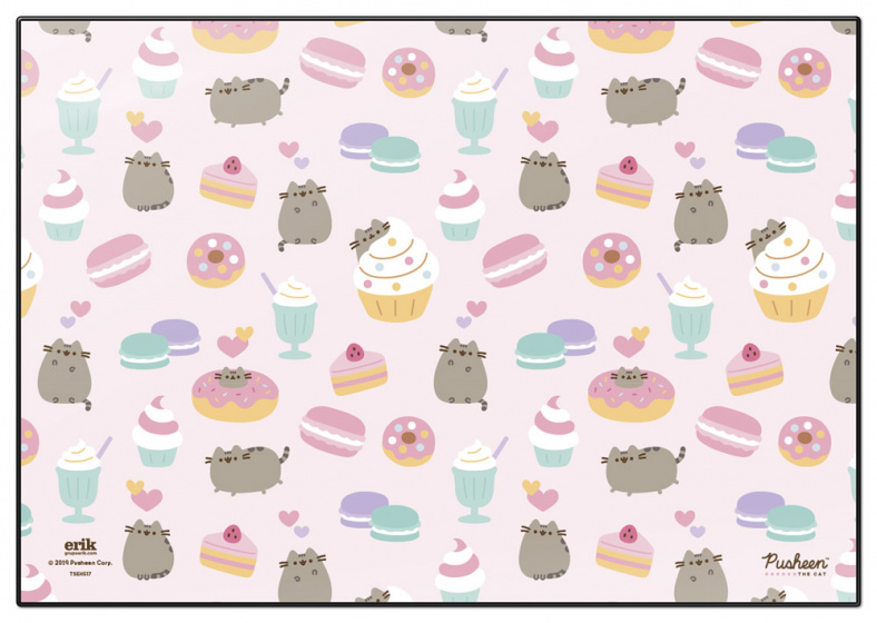 Pusheen podložka na stôl Cupcake 34,5 x 49,5 cm PVC ružová