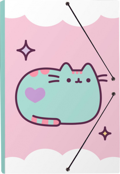 Pusheen elasto /foldermap the cat a4 34 x 24,5 cm roze/wit