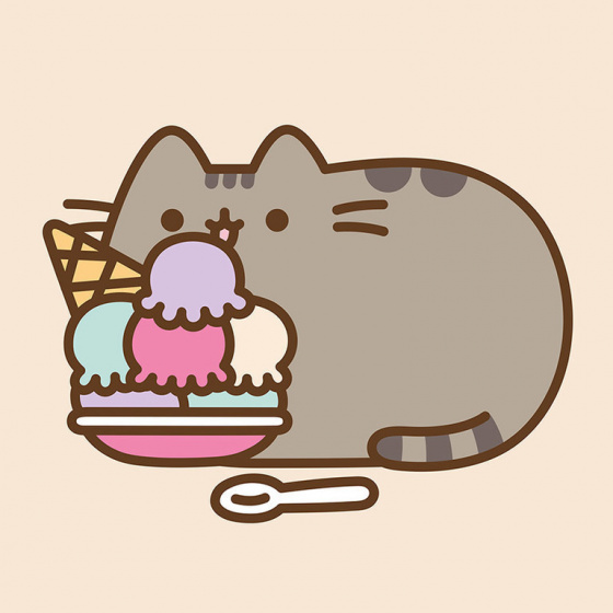 Pusheen nástenná dekorácia Ice Cream 30 x 30 cm plátno béžová/hnedá