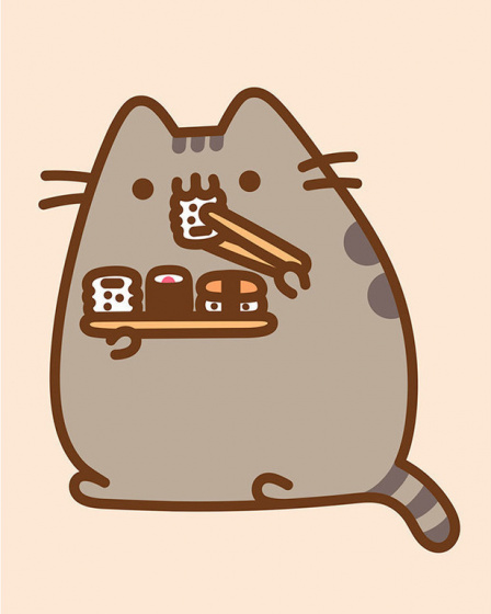 Pusheen nástenná dekorácia Sushi 25 x 20 cm plátno béžová/hnedá