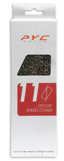 PYC ketting 1/2 x 11/128 inch 11s 116 schakels 5,35 mm zilver