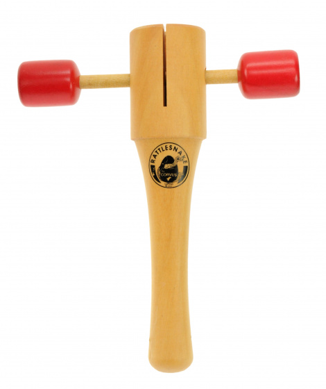 Rattlesnake t shaker junior 14 x 10 x 3,5 cm hout lichtrood