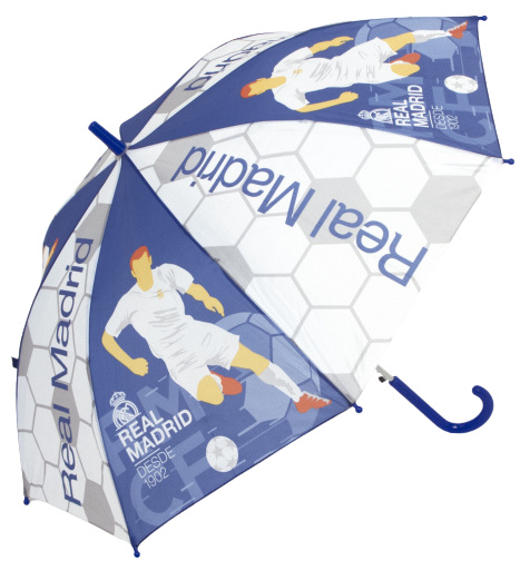 Real Madrid CF paraplu junior 58 cm polyester wit/blauw