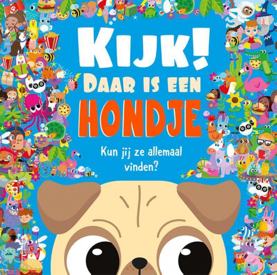 Rebo Productions kinderboek kijk daar is een hondje zoek & vind