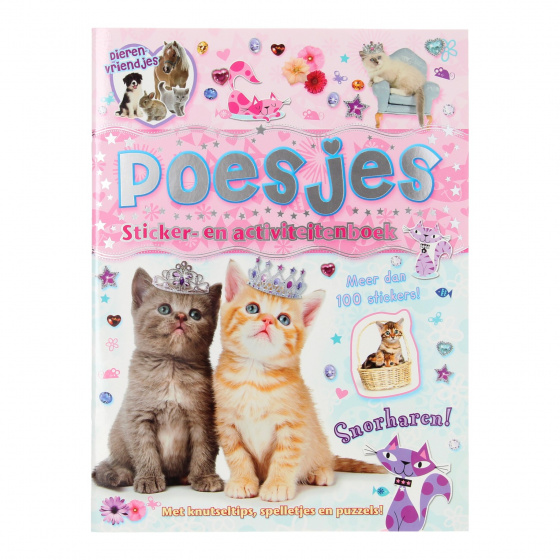Rebo Productions stickerboek poesjes dierenvriendjes 21 cm