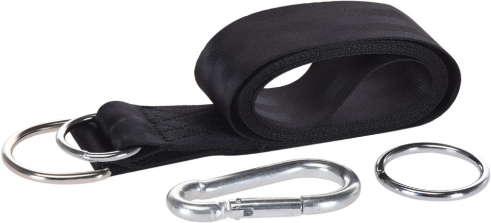 Redcliffs ophangset hangmat 200 x 5 cm nylon zwart 6 delig Redcliffs ophangset hangmat 200 x 5 cm nylon zwart 6 delig